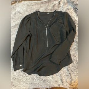 Black zip up dress shirt. Never worn